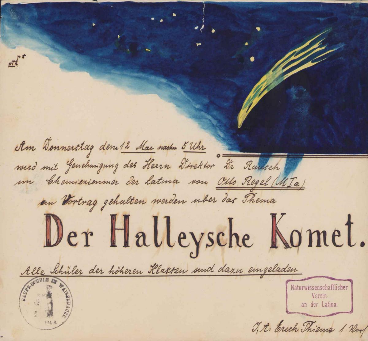 Einladungsplakat des Naturwissenschaftlichen Vereins