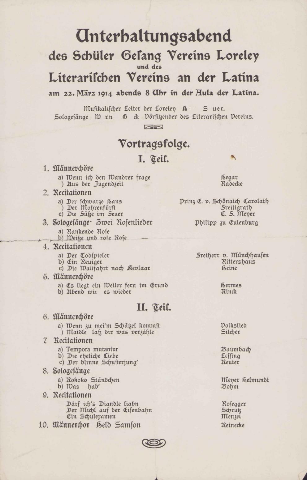 Programm Unterhaltungsabend